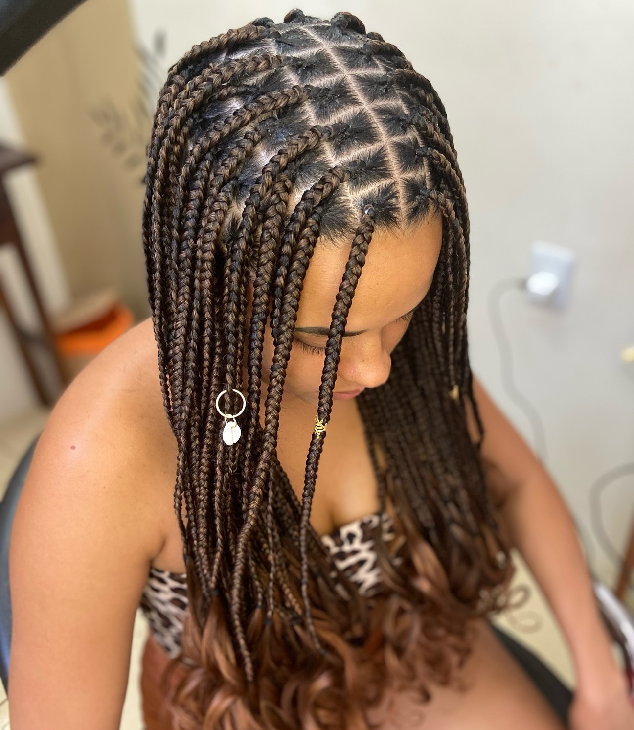 1 accessorized box braids